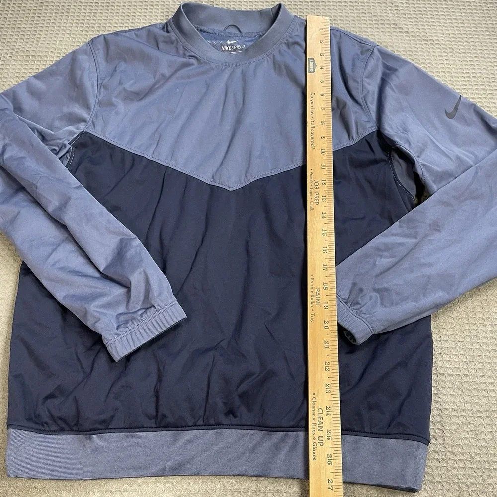 Nike Shield Victory Golf Pullover Medium Mens Standard Fit Blue Color Block